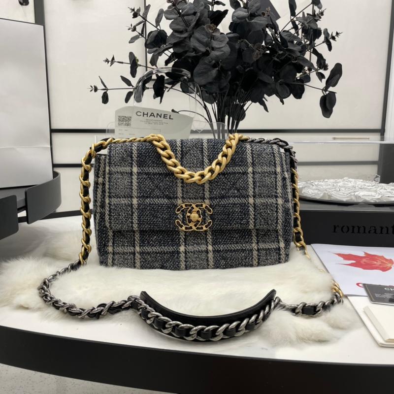 Chanel Handbags AS1160 woven woolen grey
